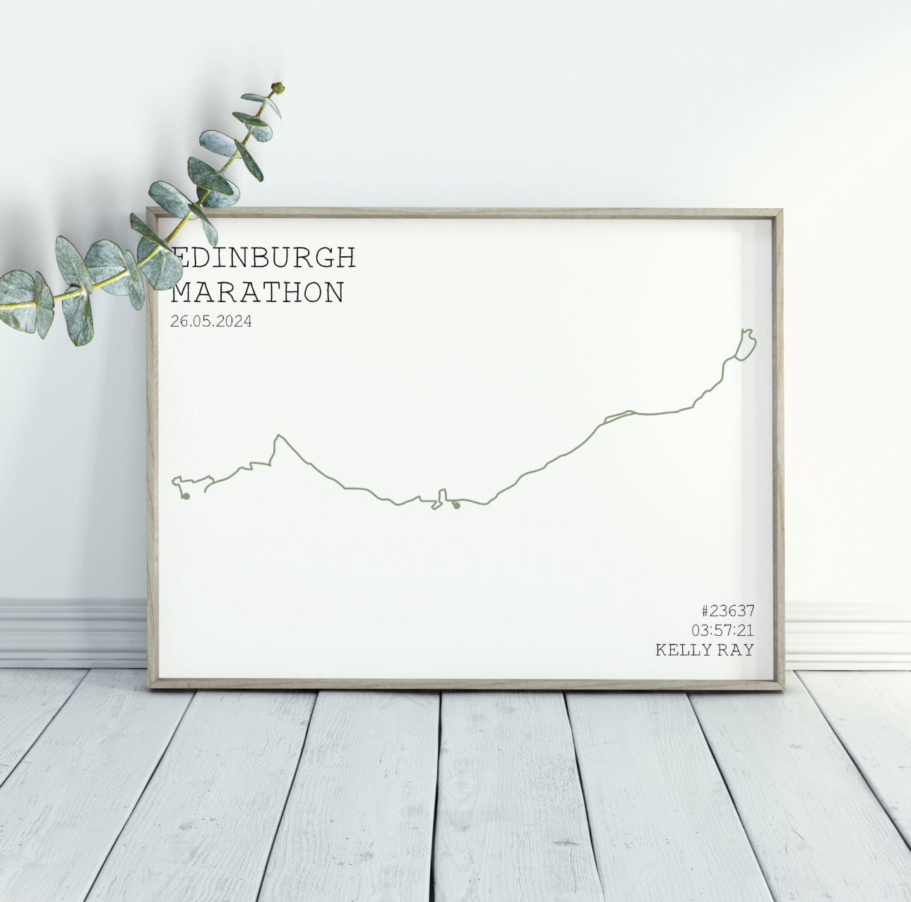 Personalised Edinburgh Marathon Route Print