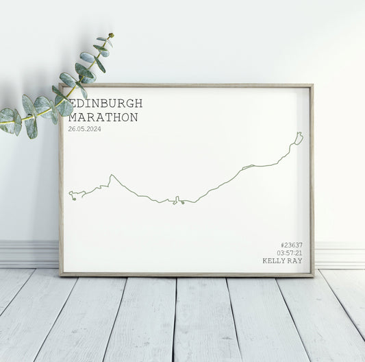 Personalised Edinburgh Marathon Route Print