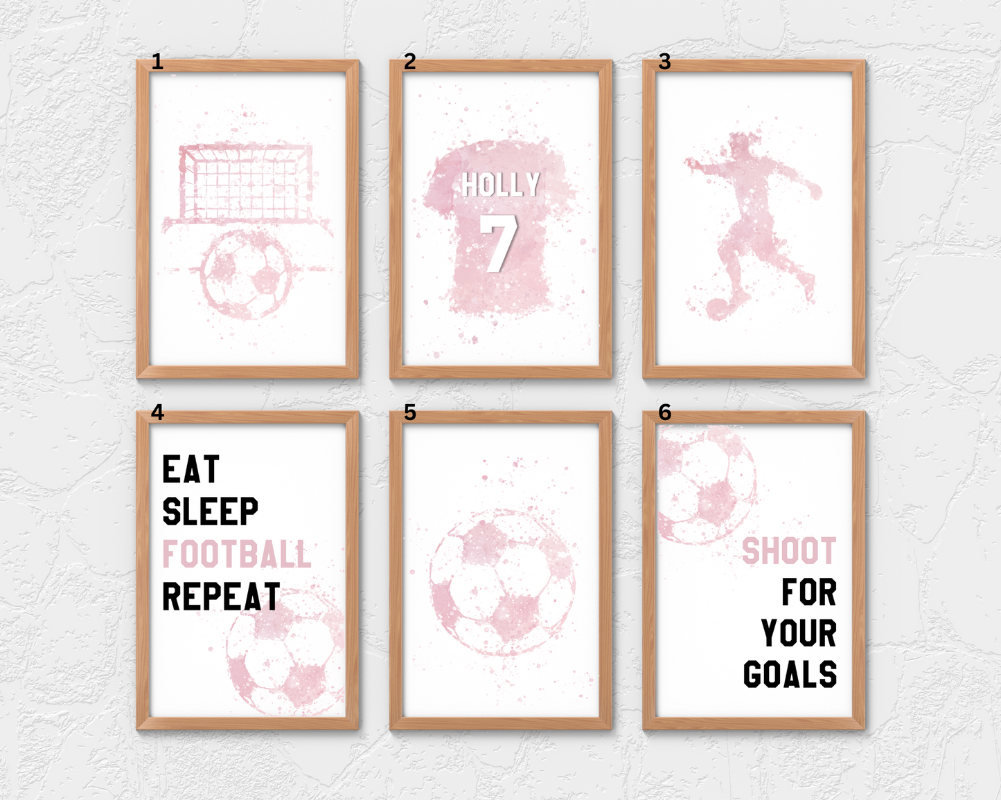 Personalised Pink Football Print Collection