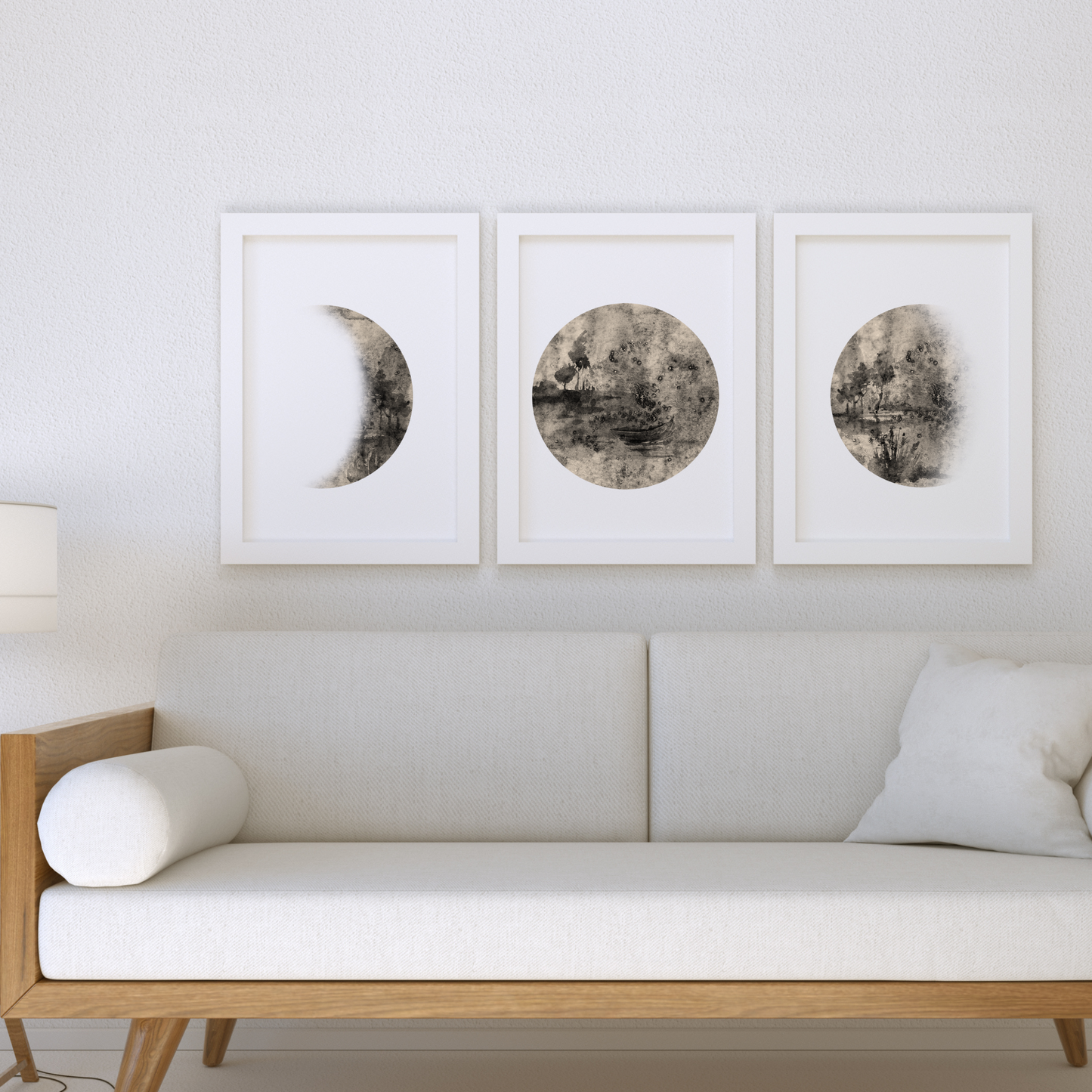 Watercolour Moon Phase Wall Prints