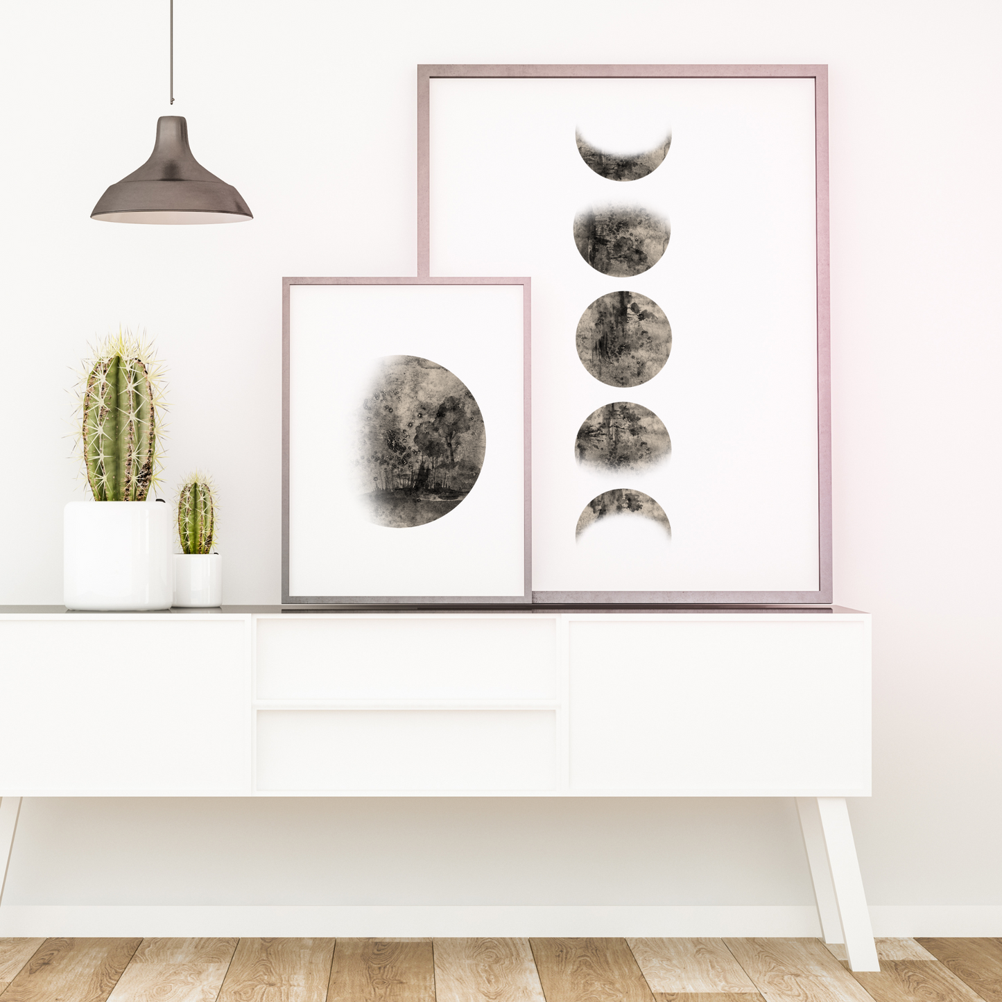 Watercolour Moon Phase Wall Prints