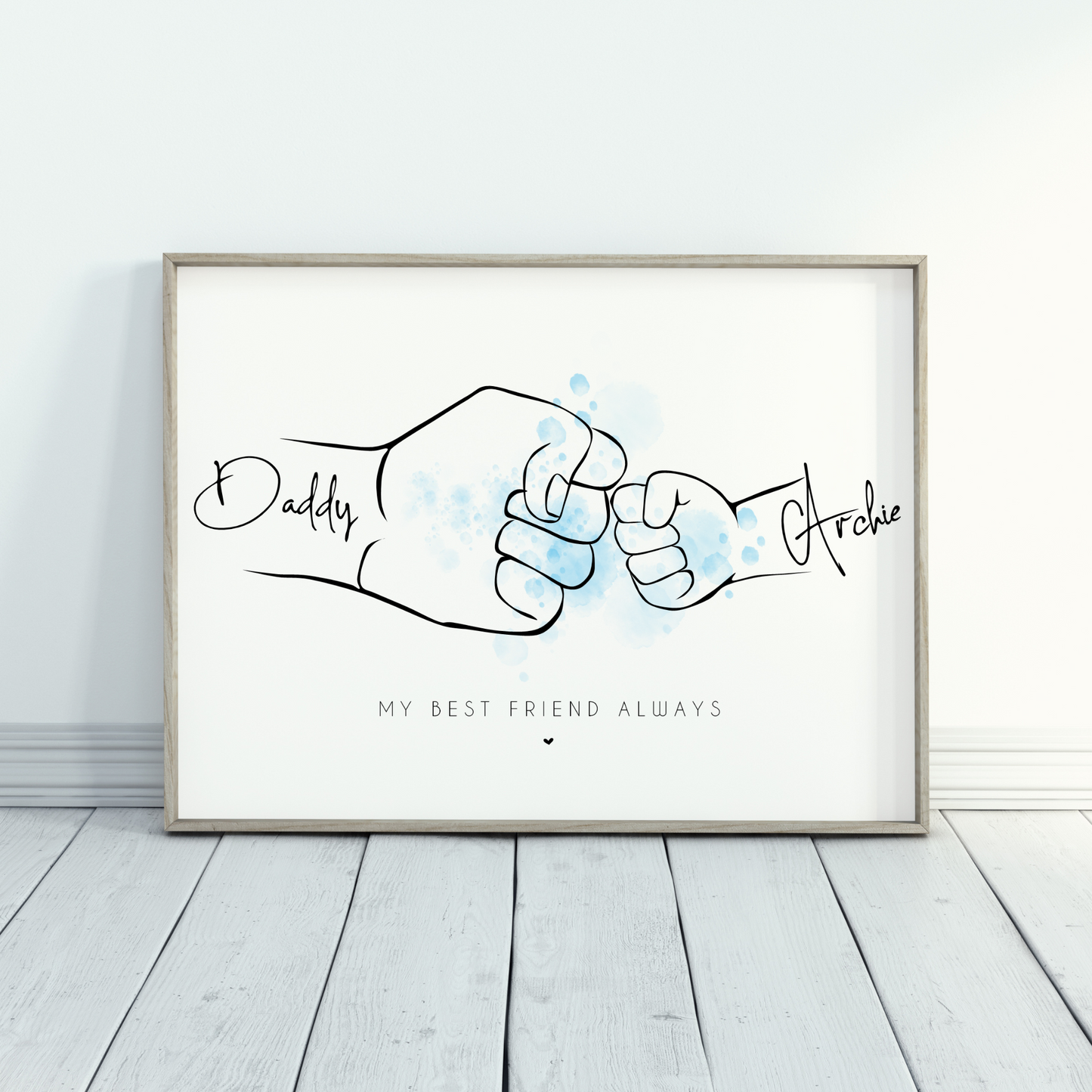 Personalised Father & Child Fist Pump Print