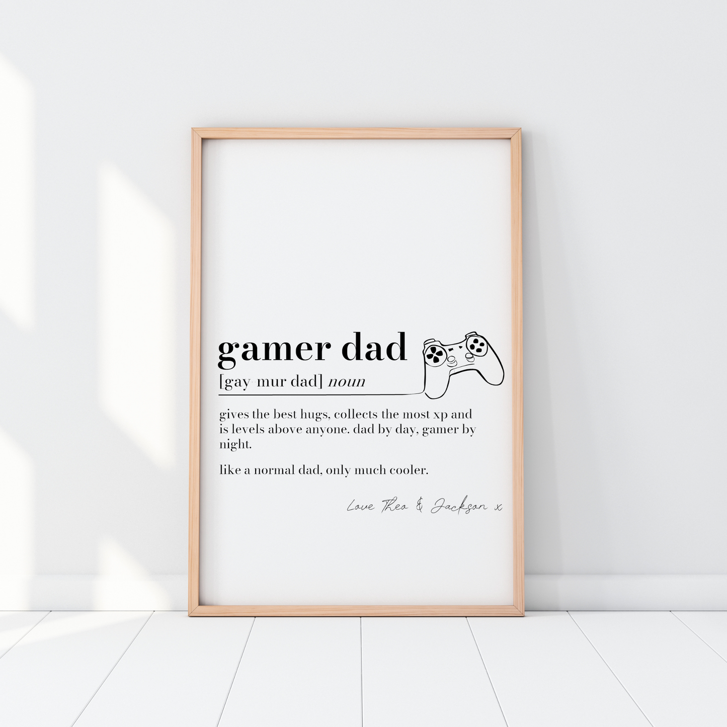 Personalised Gamer Dad Definition Print