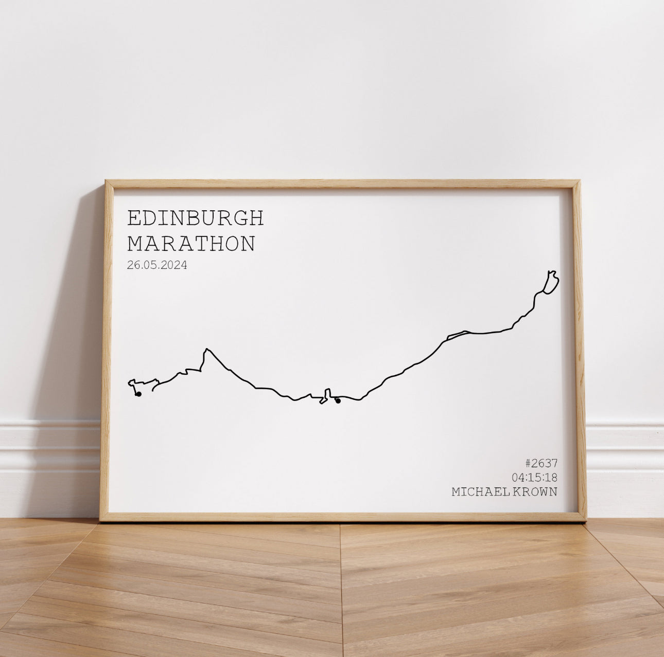 Personalised Edinburgh Marathon Route Print