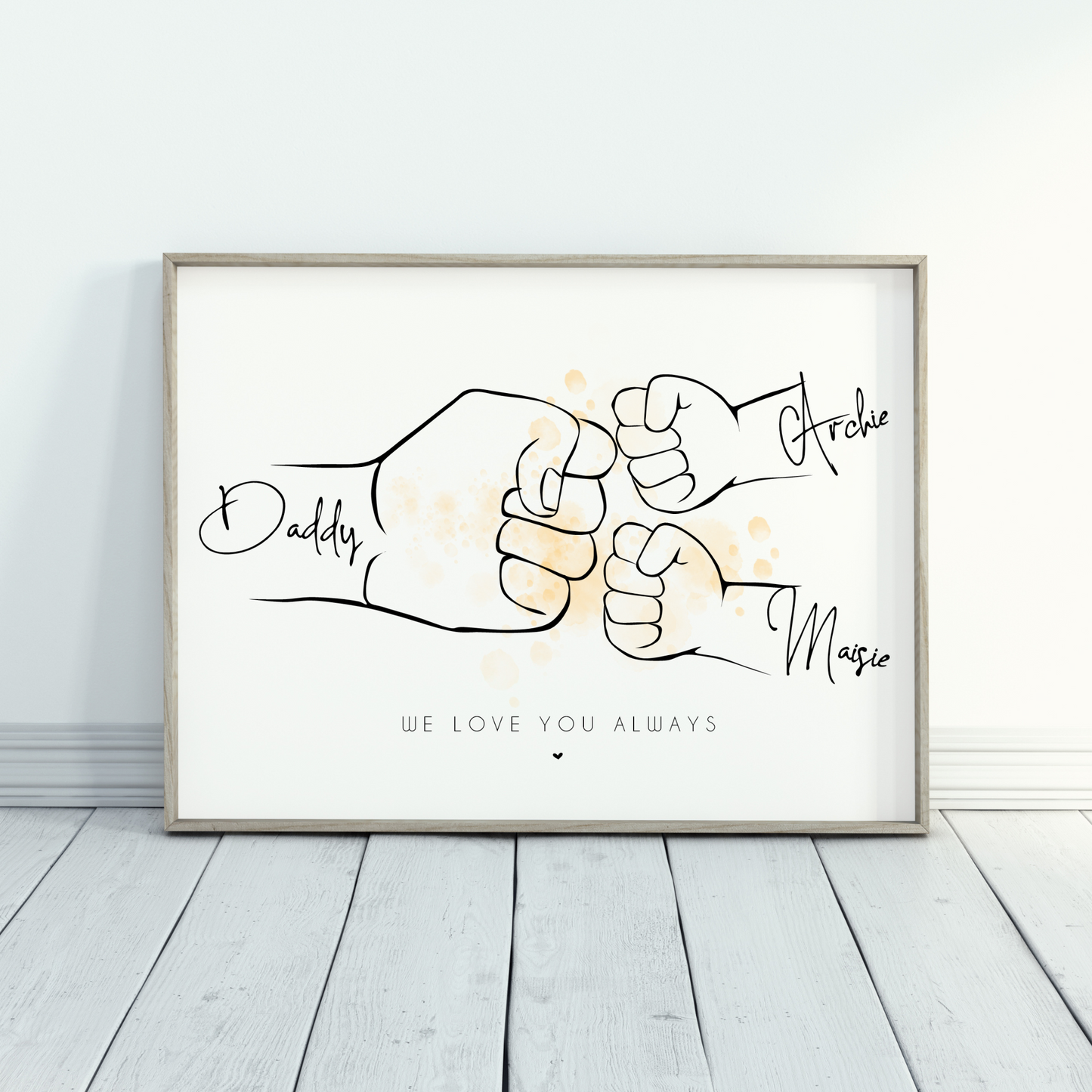 Personalised Father & Child Fist Pump Print