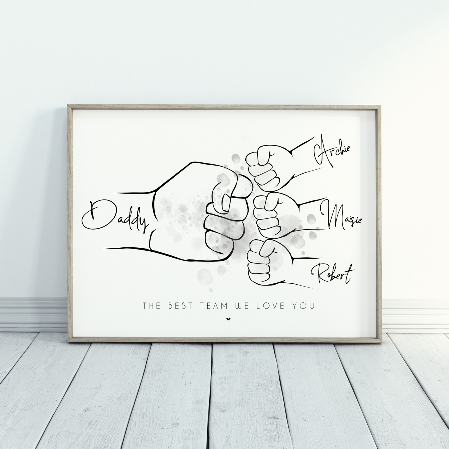 Personalised Father & Child Fist Pump Print