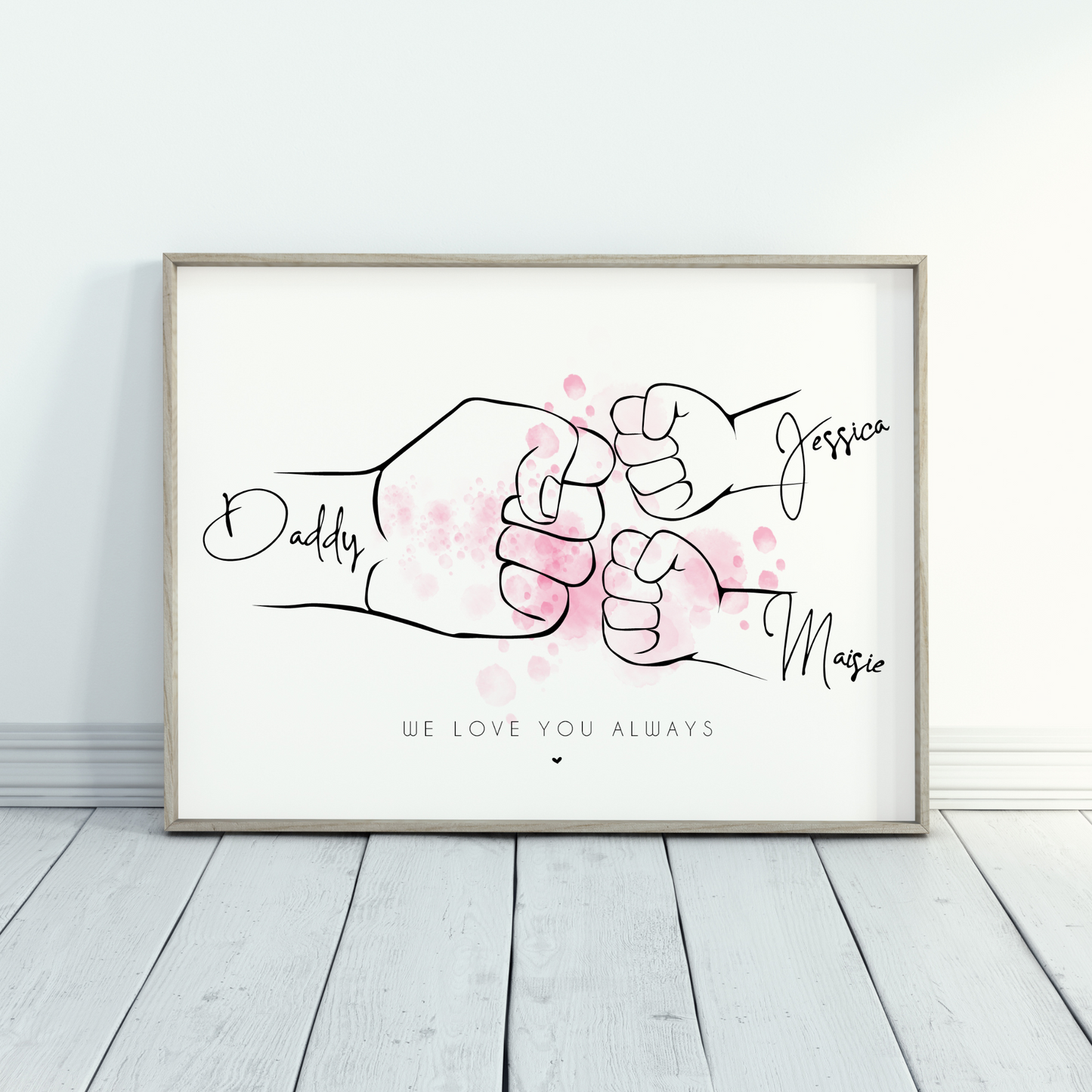 Personalised Father & Child Fist Pump Print