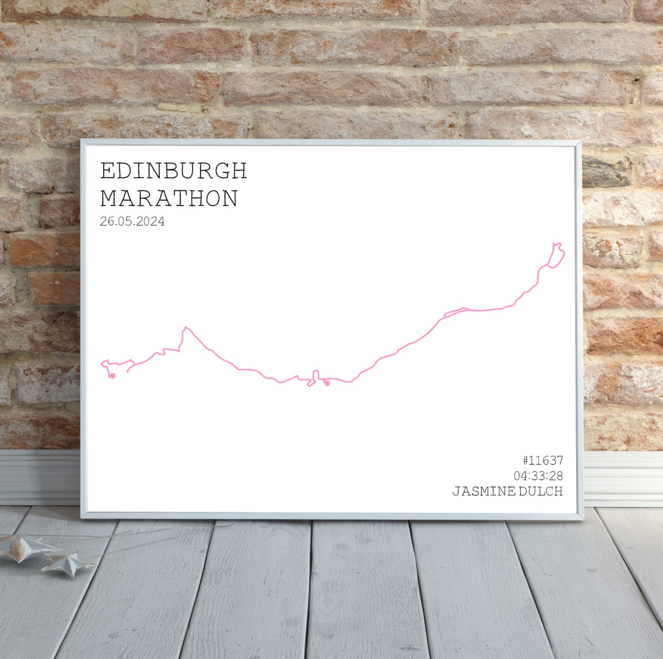 Personalised Edinburgh Marathon Route Print