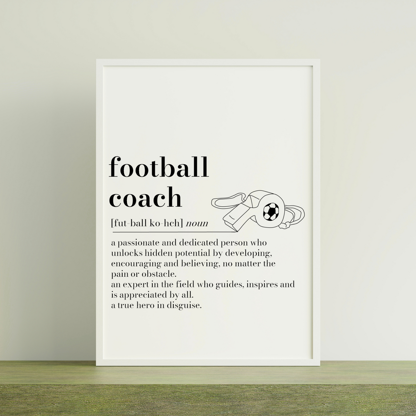 Personalised Football Coach Definition Print