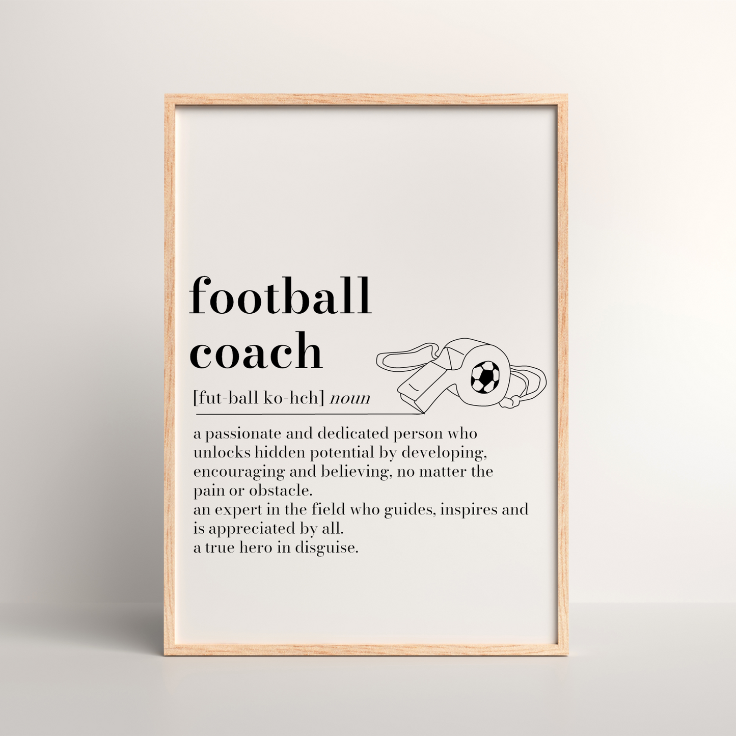 Personalised Football Coach Definition Print