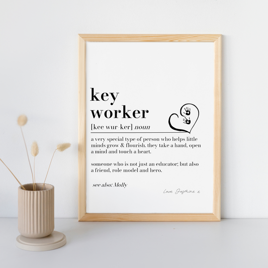 Personalised Key Worker Definition Print