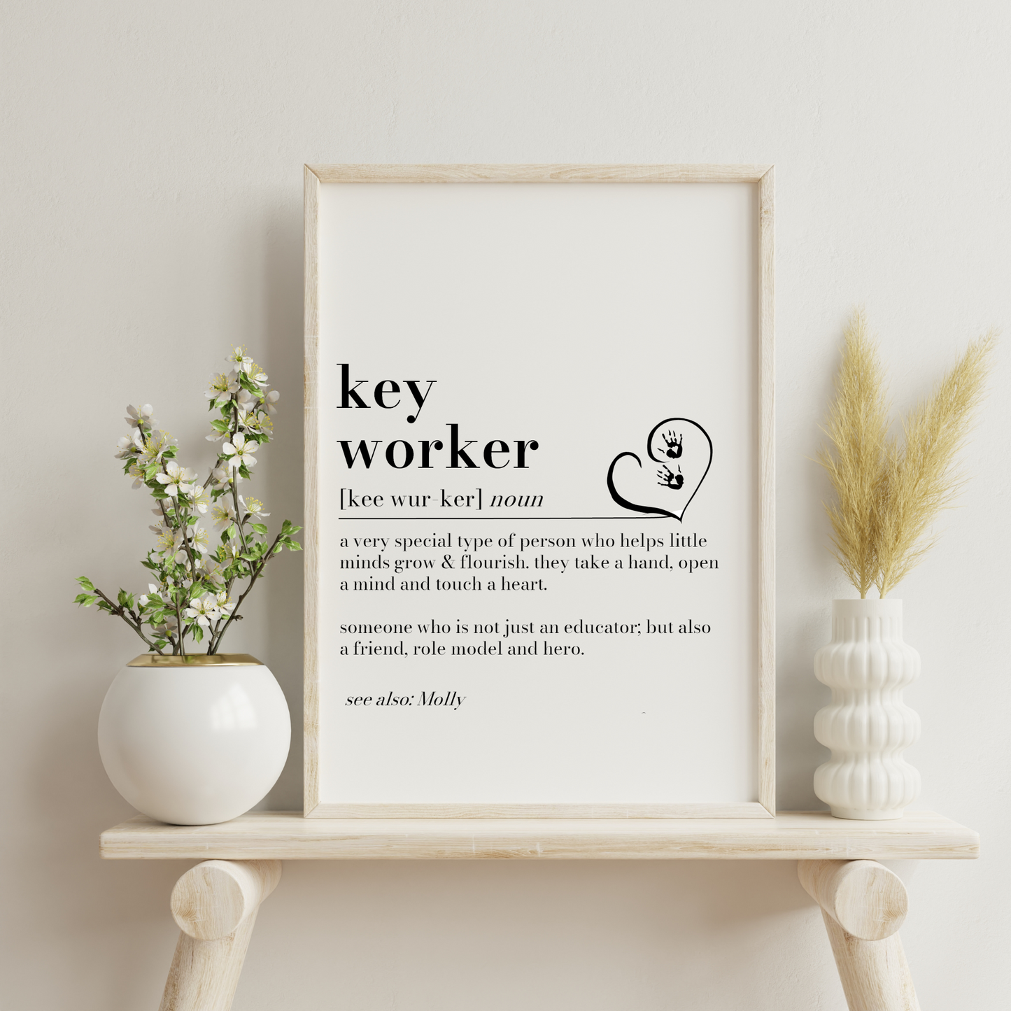 Personalised Key Worker Definition Print