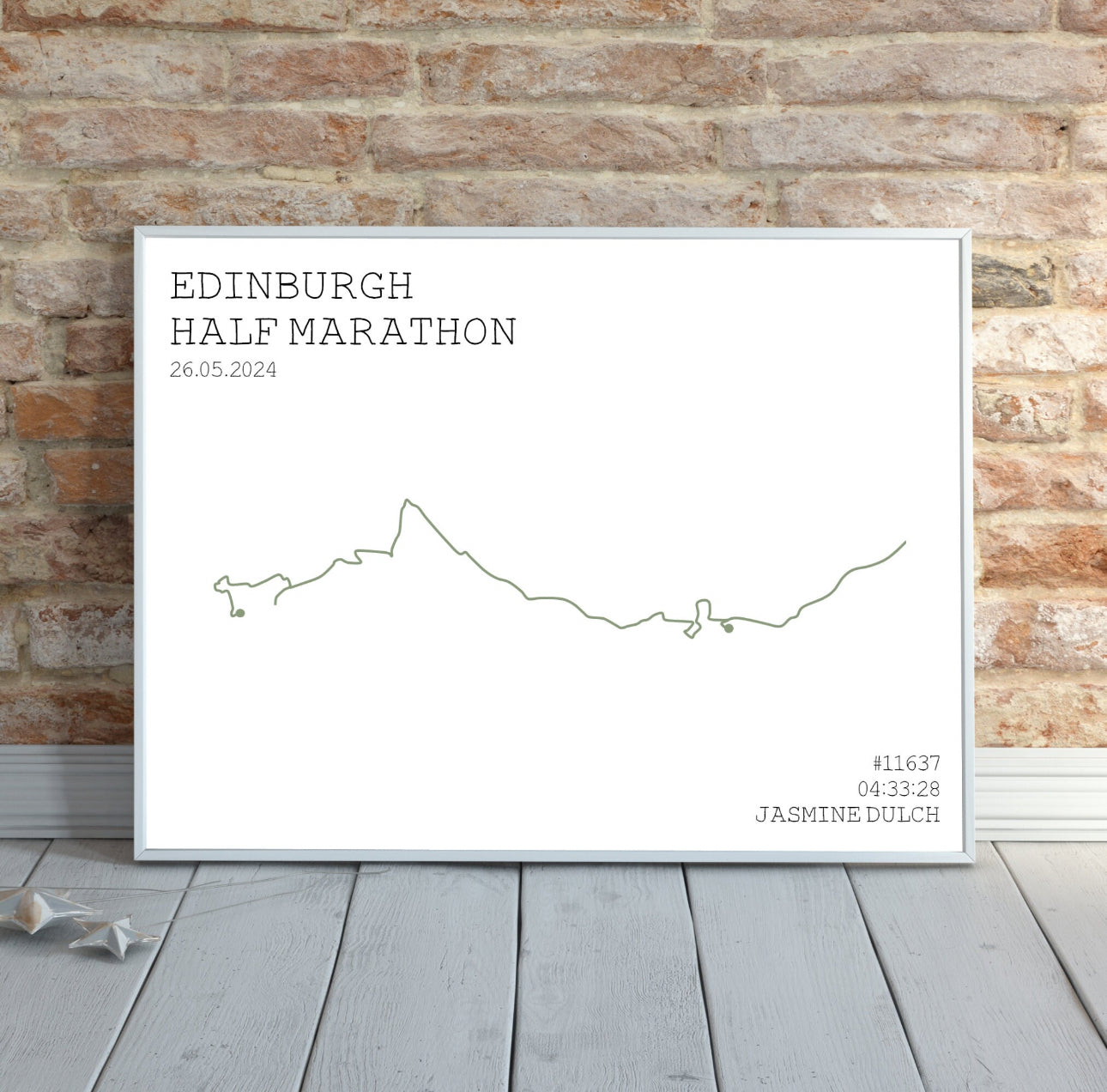 Personalised Edinburgh Half Marathon Route Print