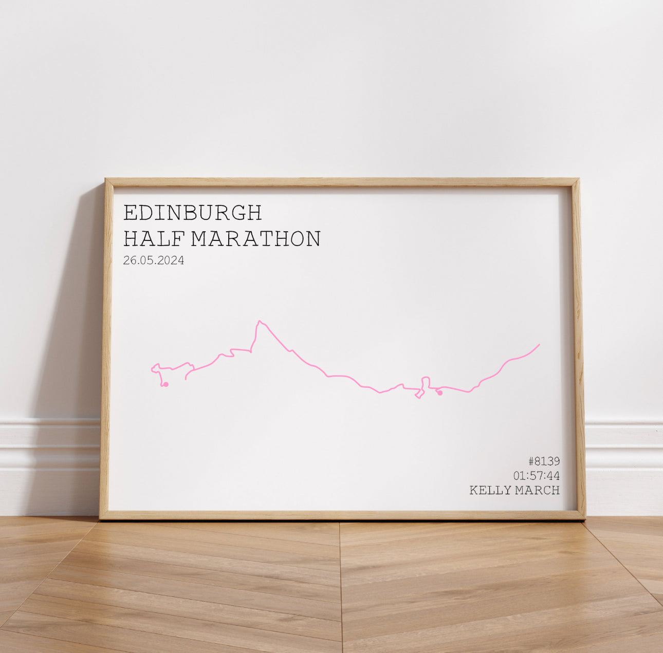 Personalised Edinburgh Half Marathon Route Print