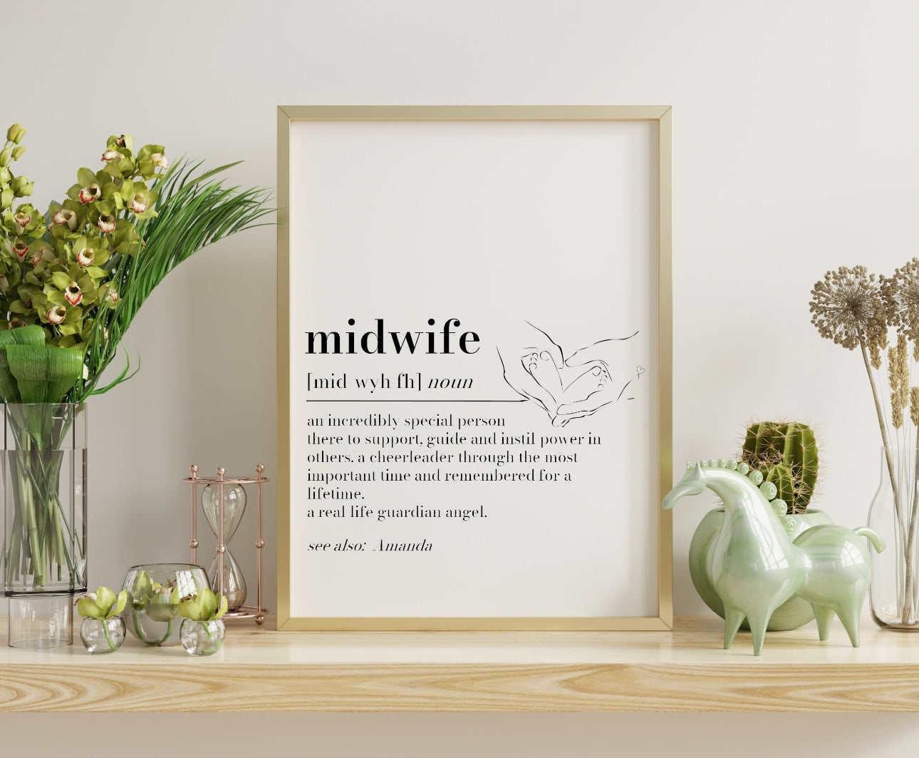 Personalised Midwife Definition Print