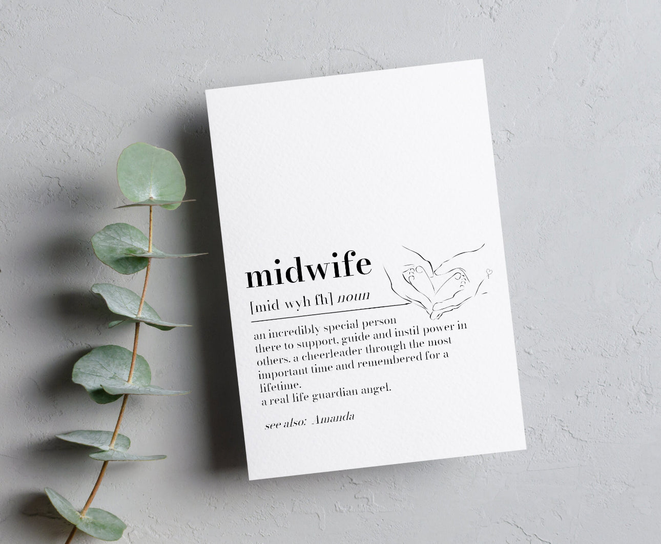 Personalised Midwife Definition Print