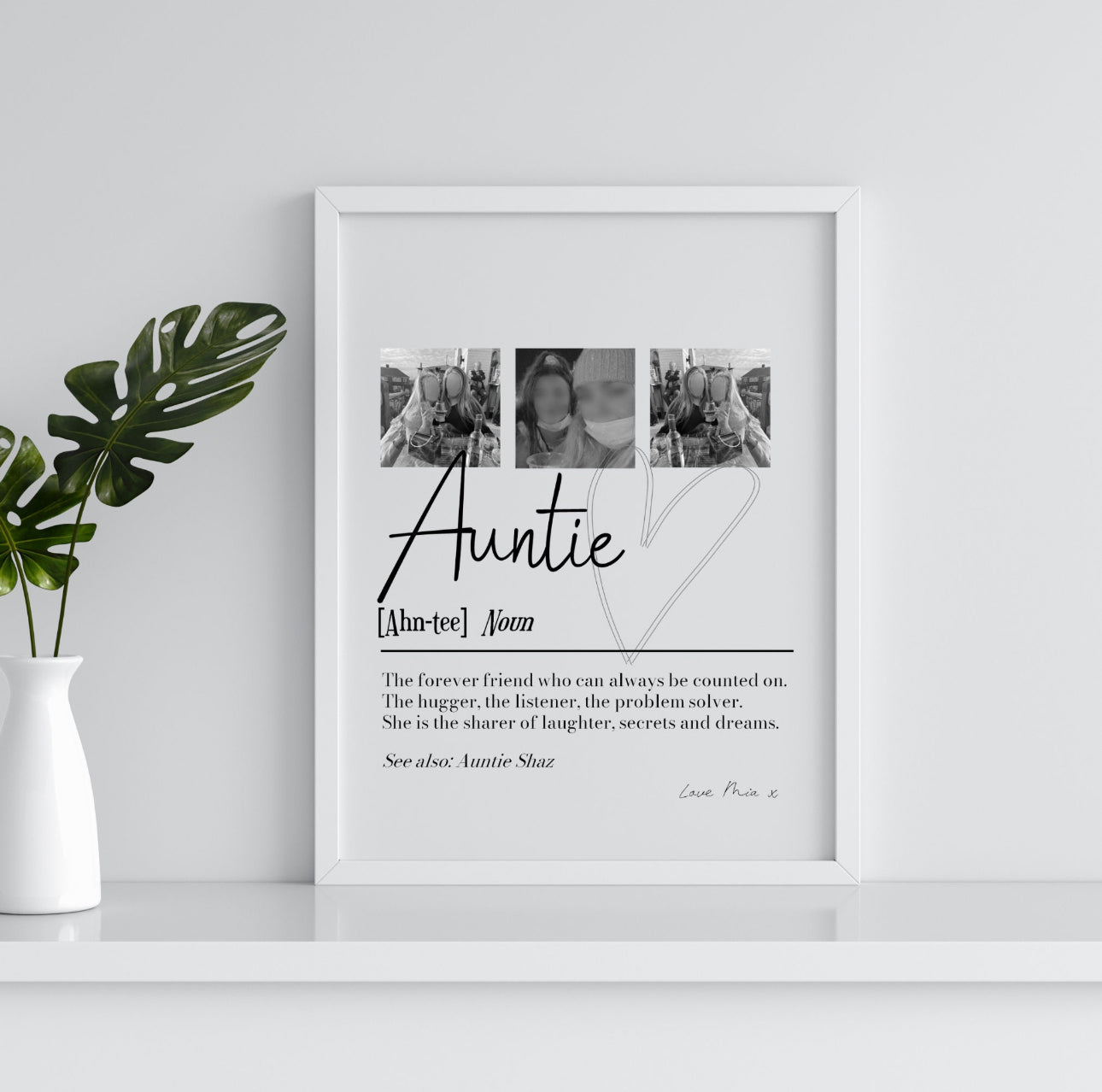 Personalised Auntie Photo Definition Print