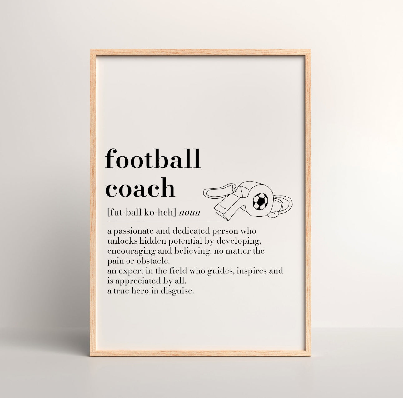 Personalised Football Coach Definition Print