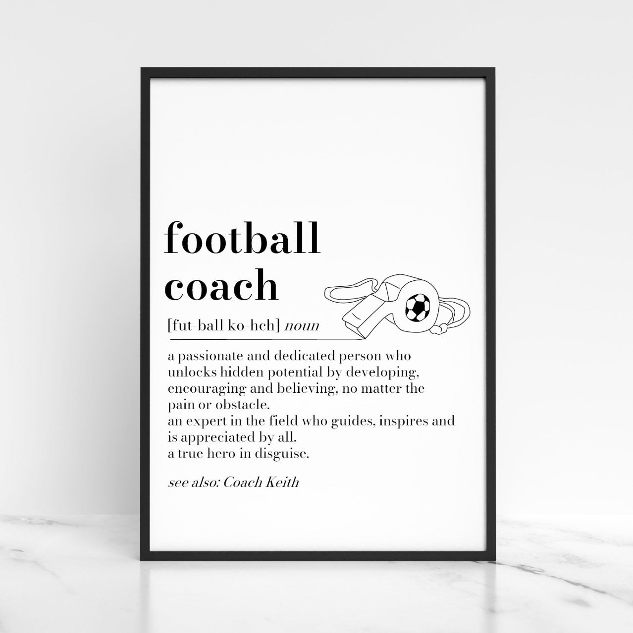 Personalised Football Coach Definition Print