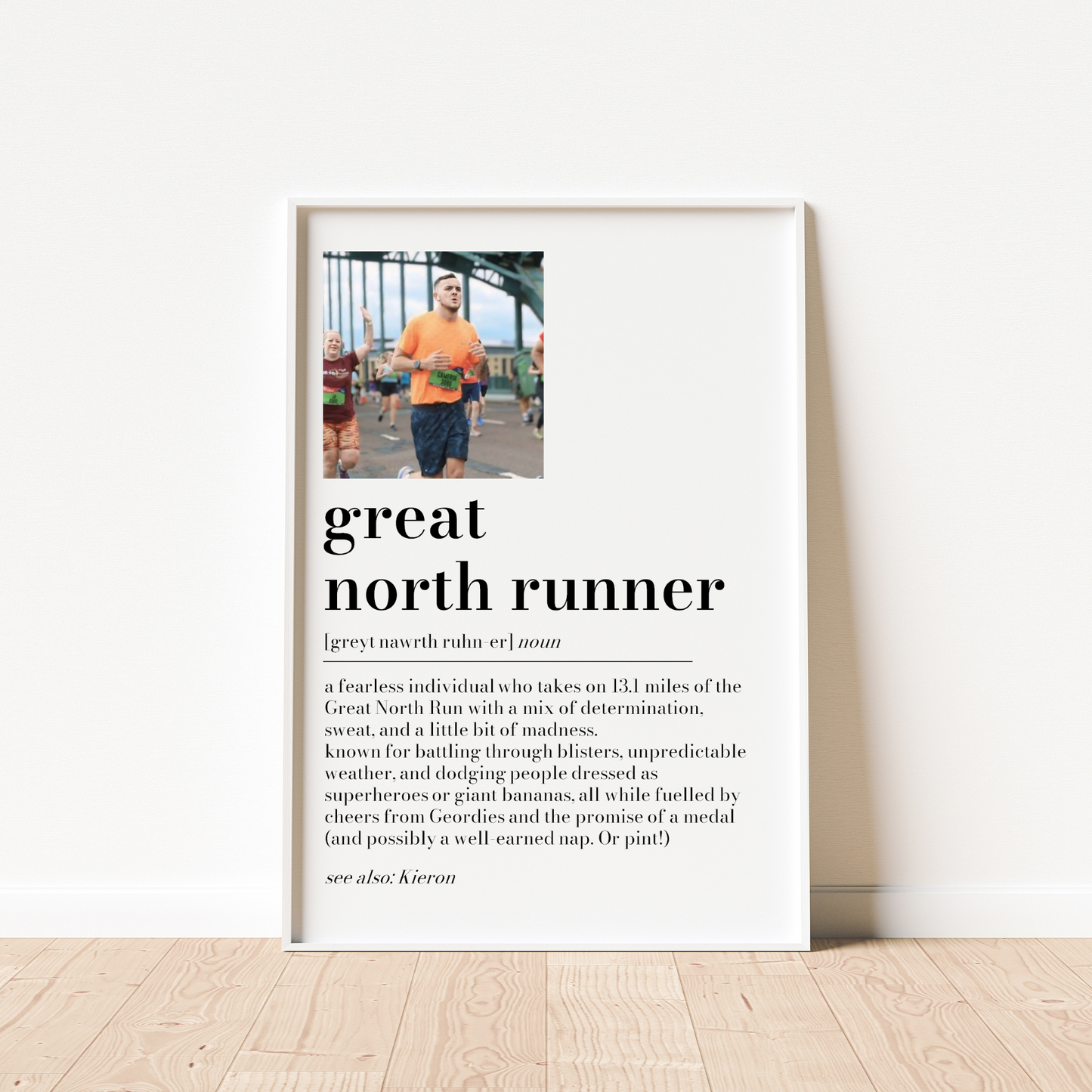 Personalised Great North Runner Definition Photo Print