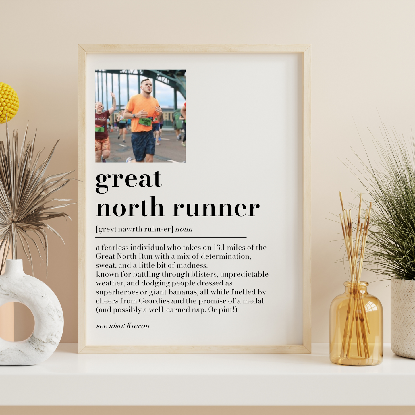 Personalised Great North Runner Definition Photo Print