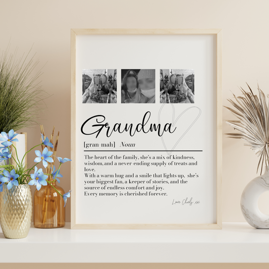 Personalised Grandma Picture Collage Print - Definition