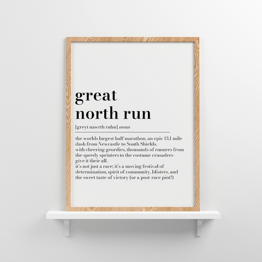 Personalised Great North Run Definition Print