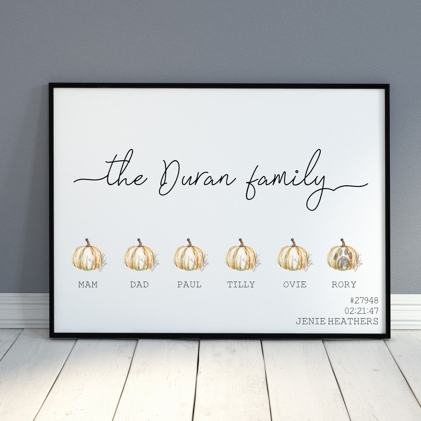 Personalised Our Family Pumpkin Print