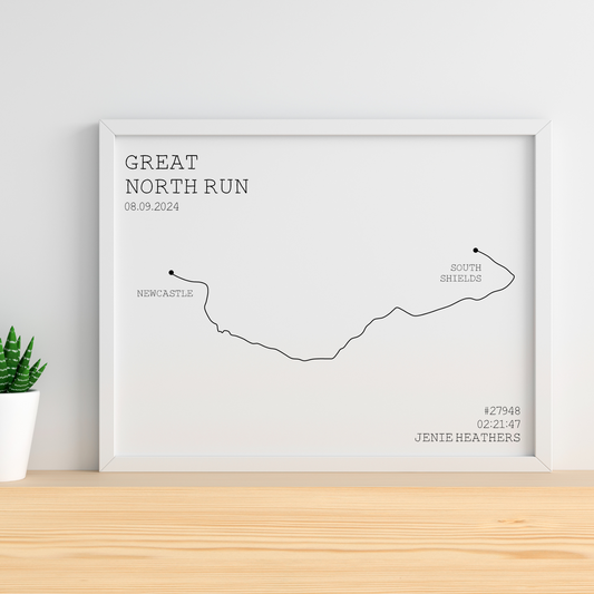 Personalised Great North Run Route Print