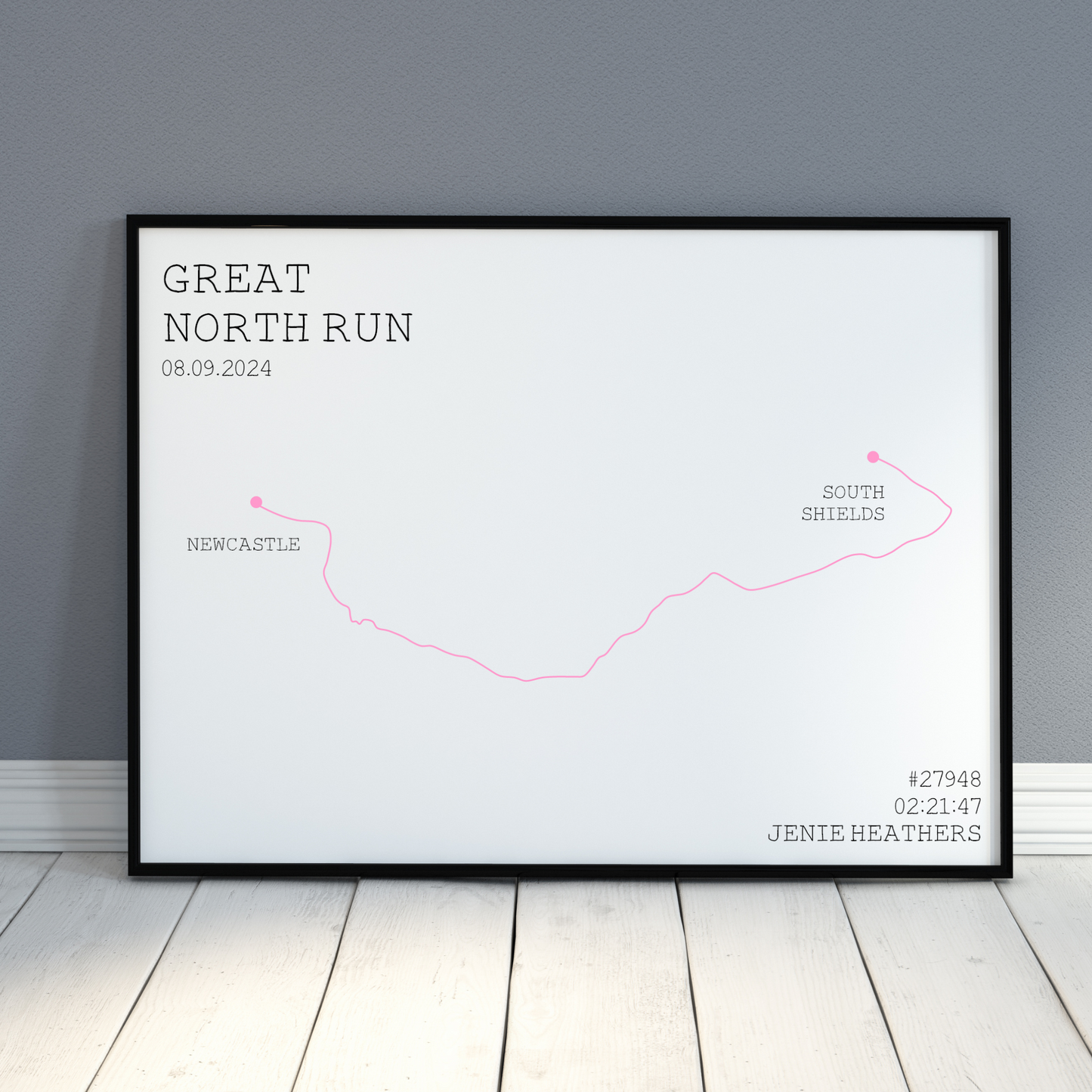 Personalised Great North Run Route Print