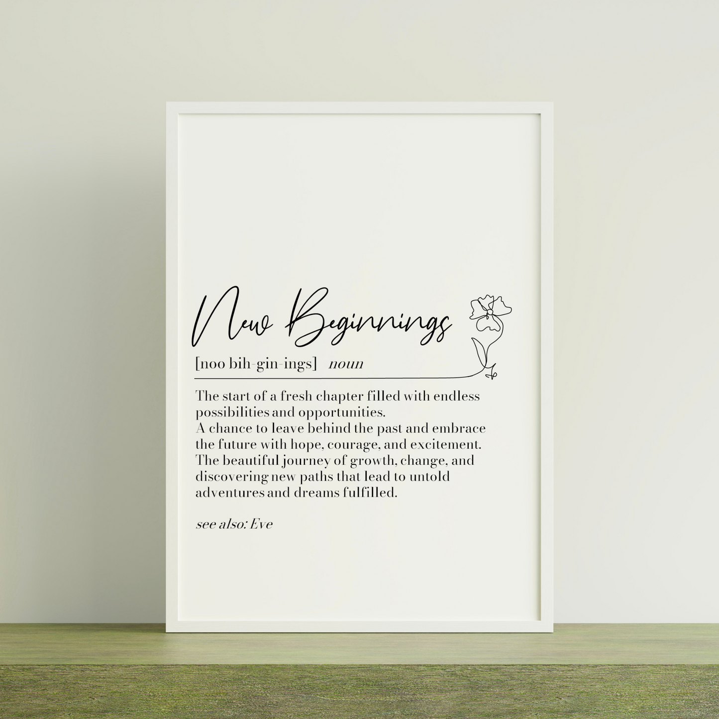 Personalised New Beginnings Definition Print