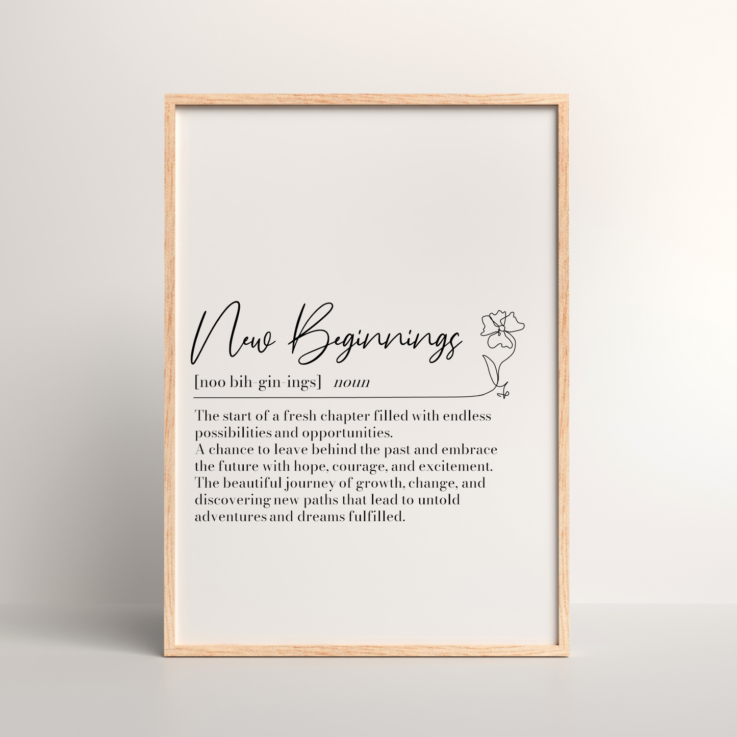 Personalised New Beginnings Definition Print