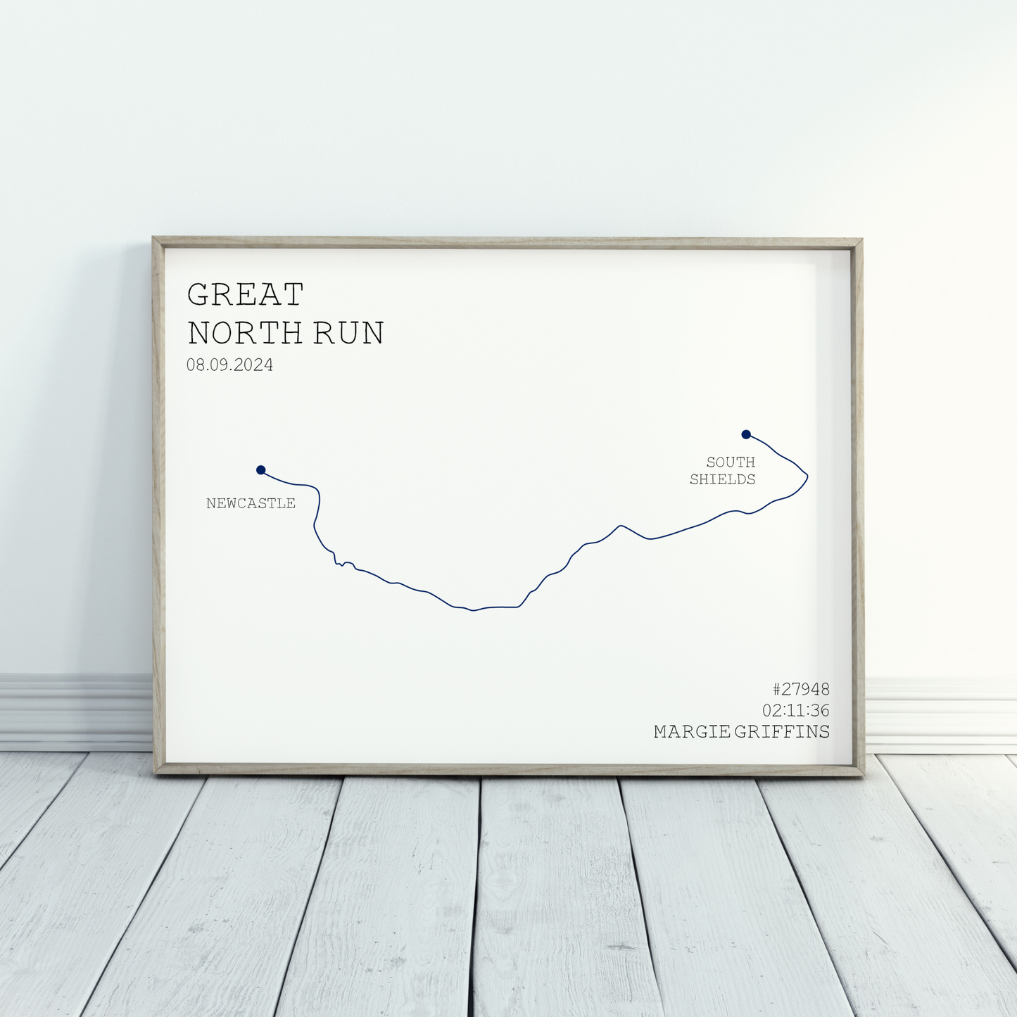 Personalised Great North Run Route Print