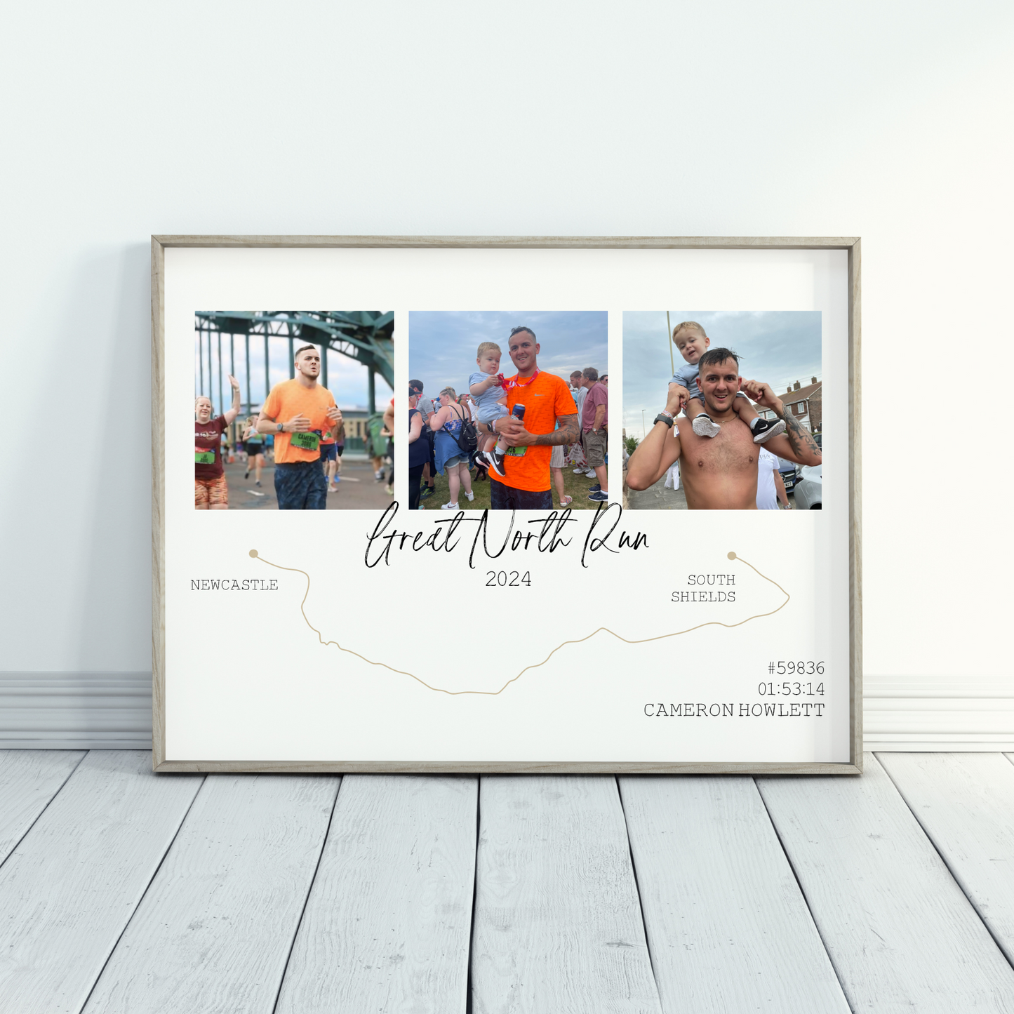 Personalised Great North Run Route Print Photo Collage