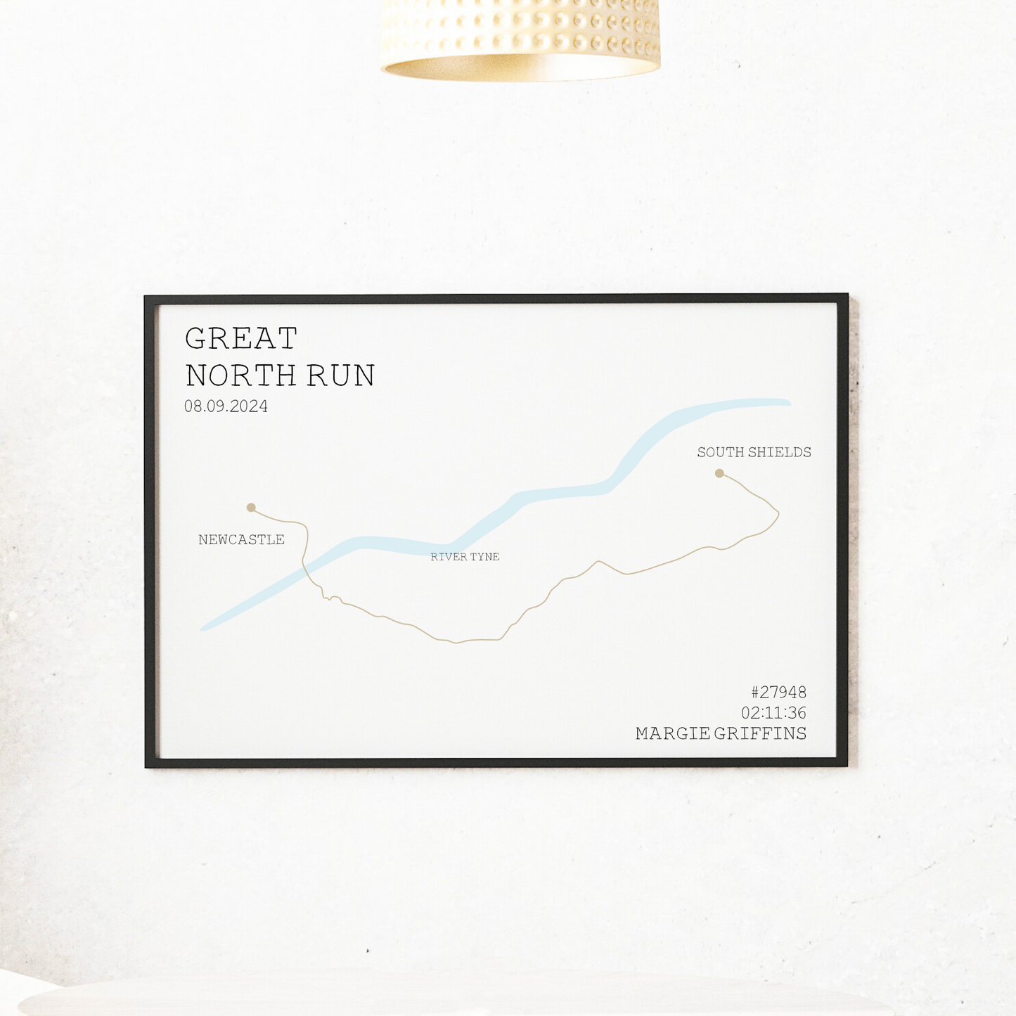 Personalised Great North Run Route Print