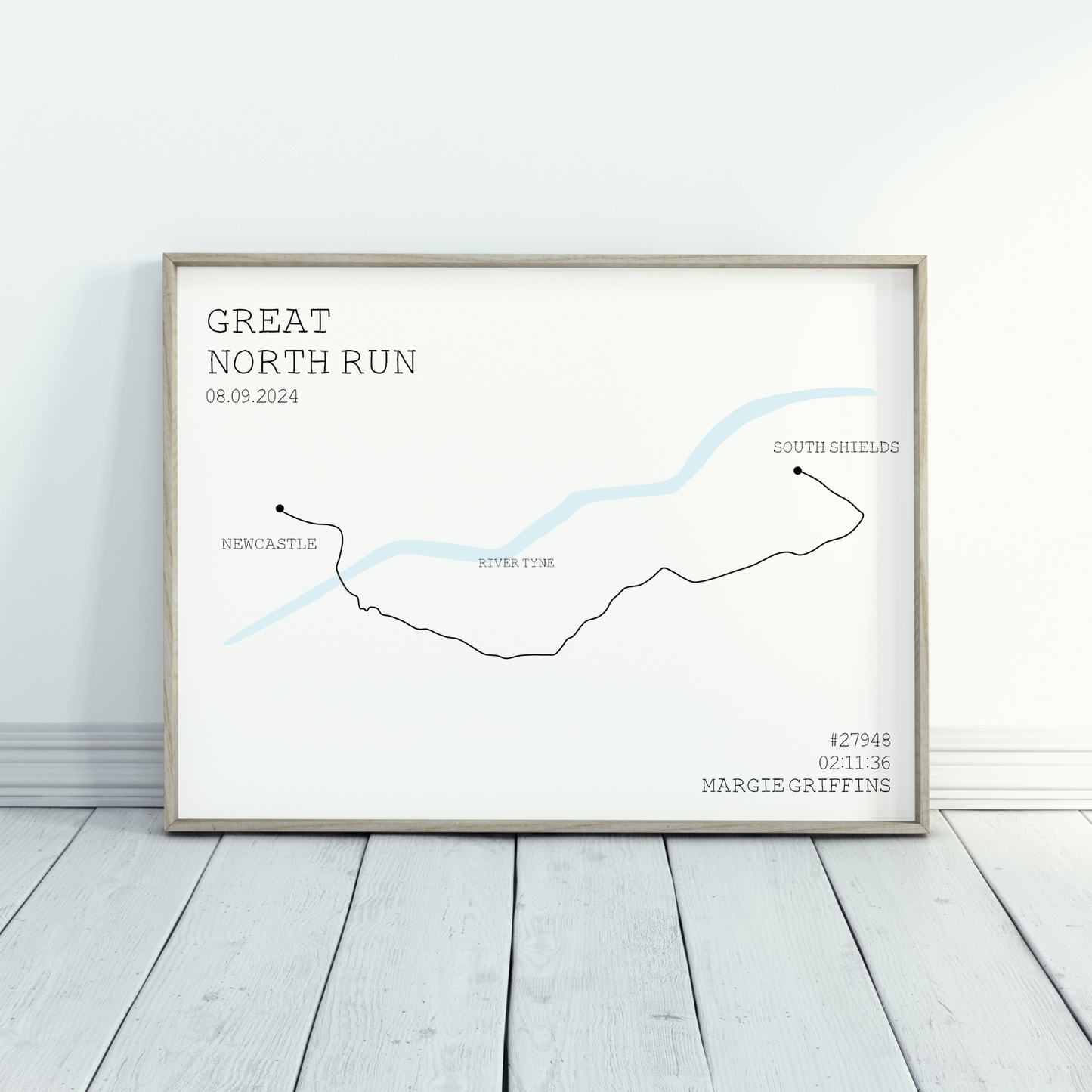 Personalised Great North Run Route Print