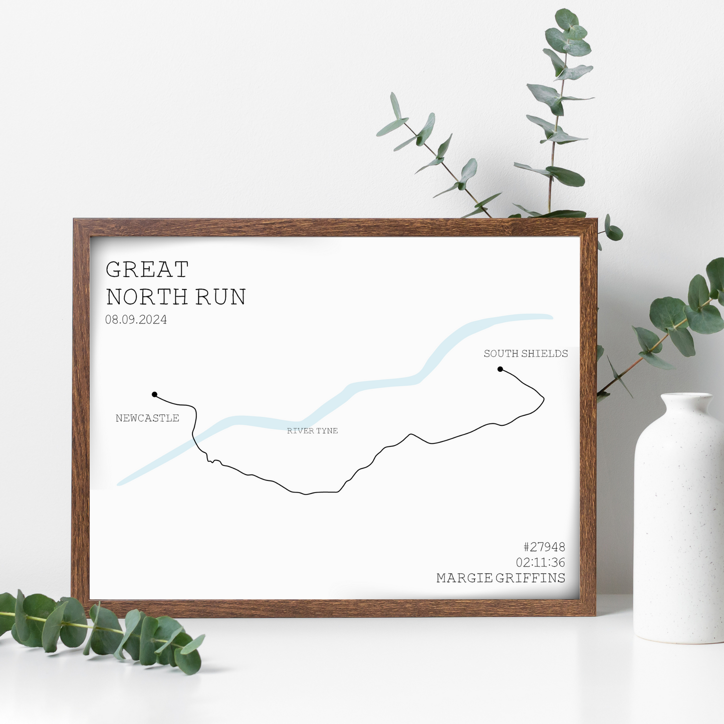 Personalised Great North Run Route Print