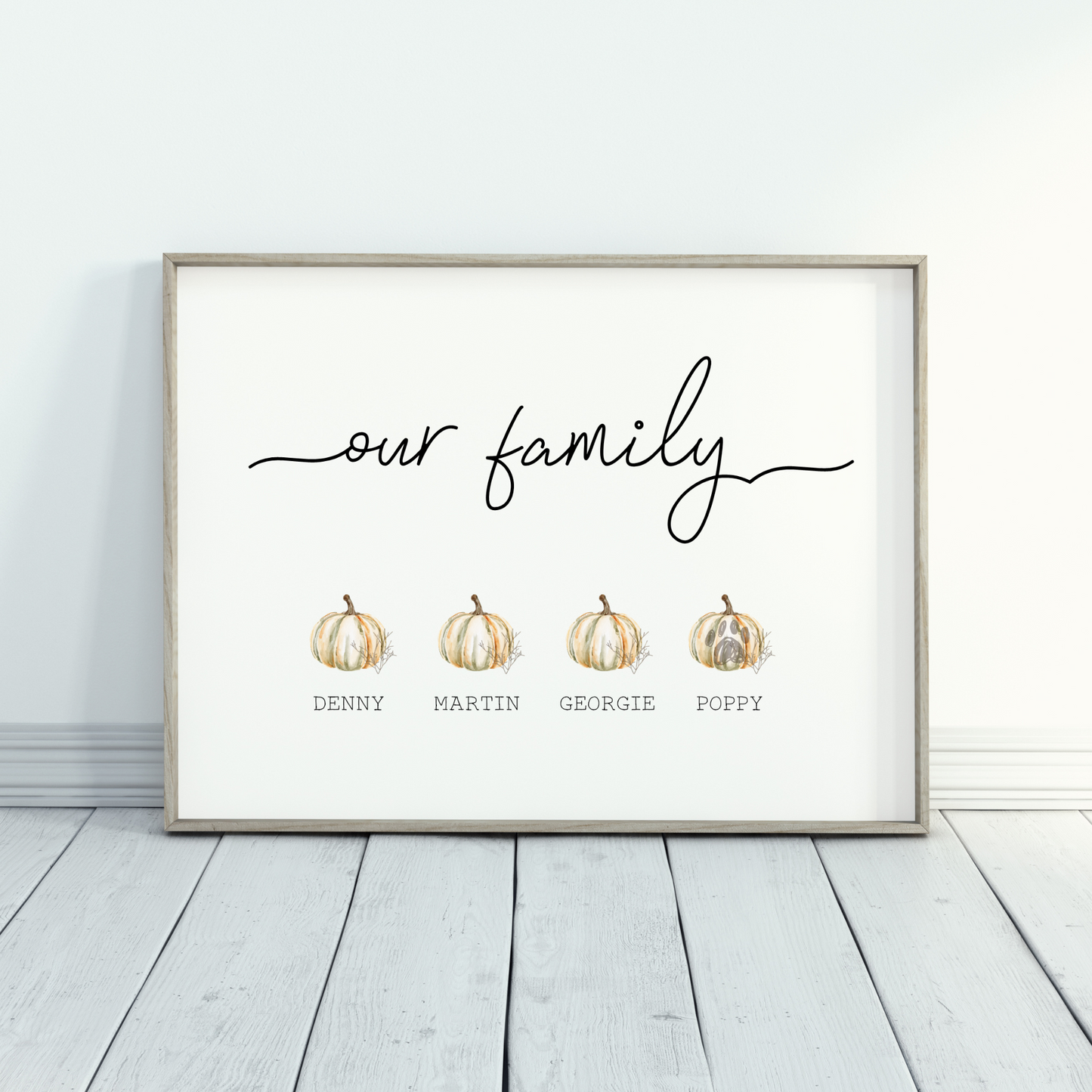 Personalised Our Family Pumpkin Print