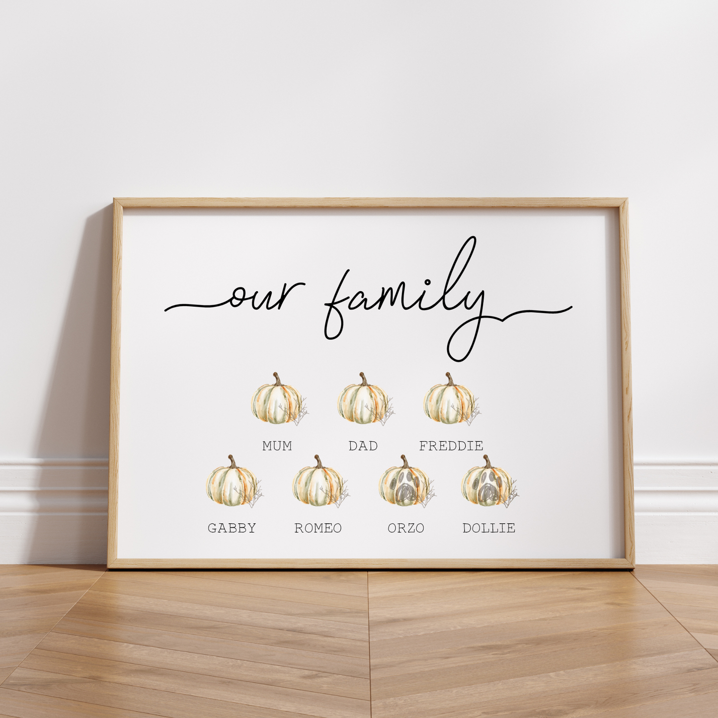 Personalised Our Family Pumpkin Print