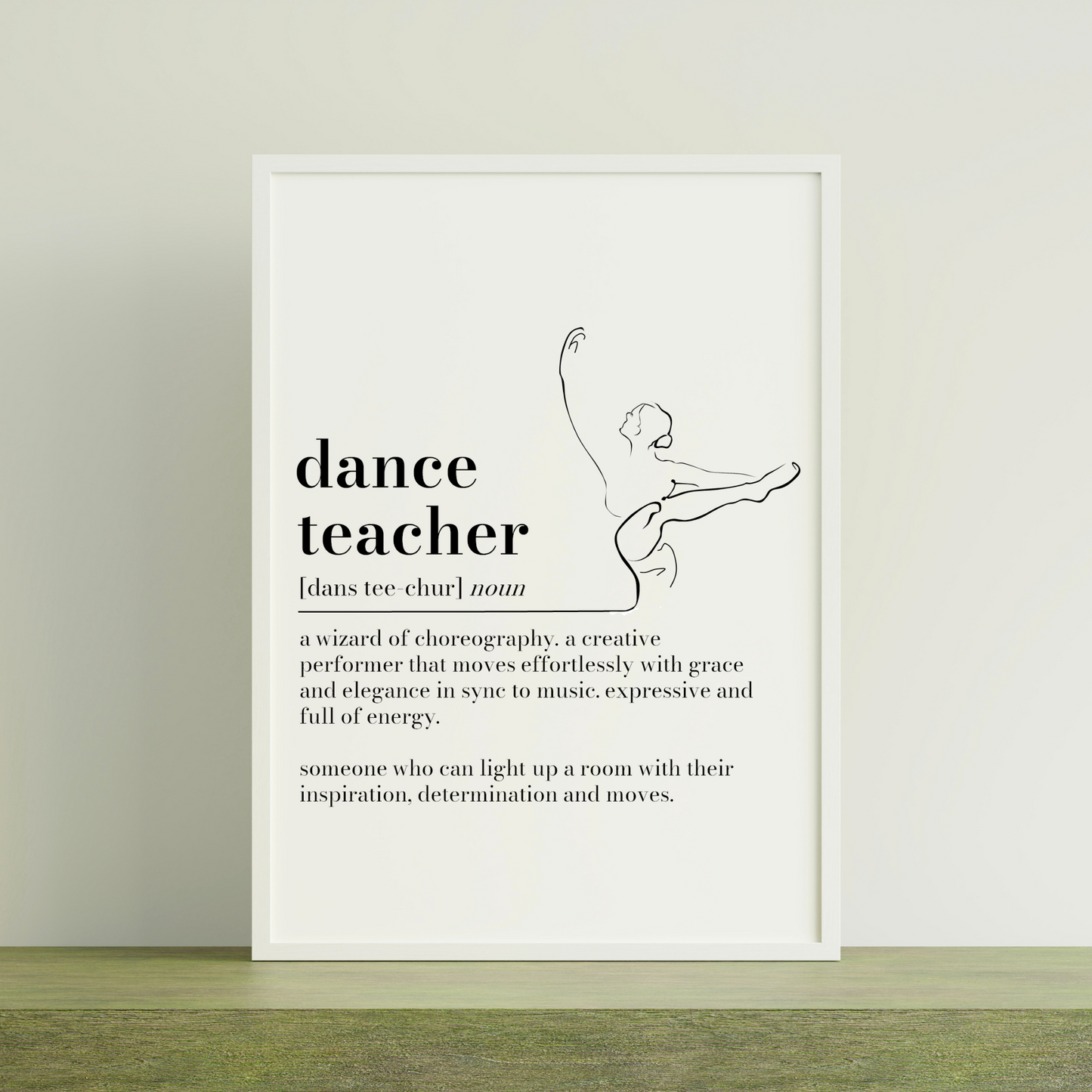 Personalised Dance Teacher Definition Print