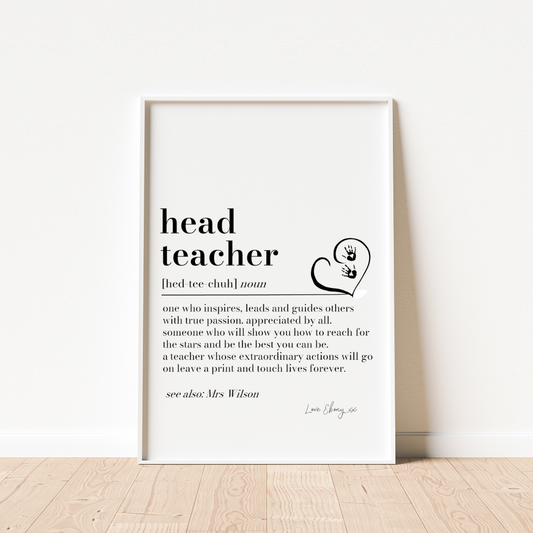 Personalised Headteacher Definition Print