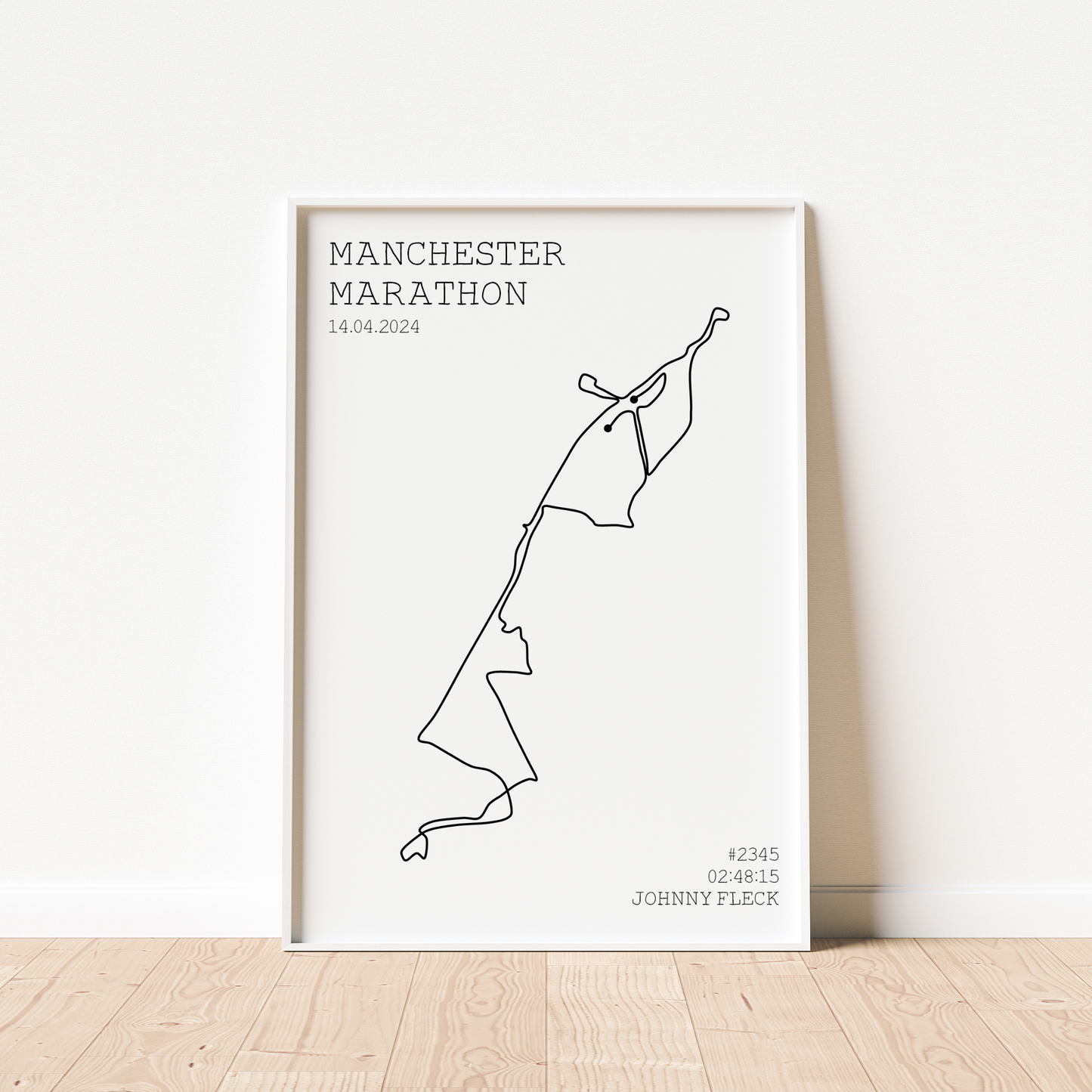 Personalised Manchester Marathon Route Print