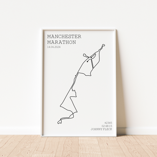 Personalised Manchester Marathon Route Print