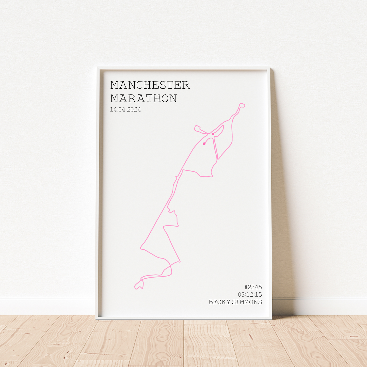 Personalised Manchester Marathon Route Print