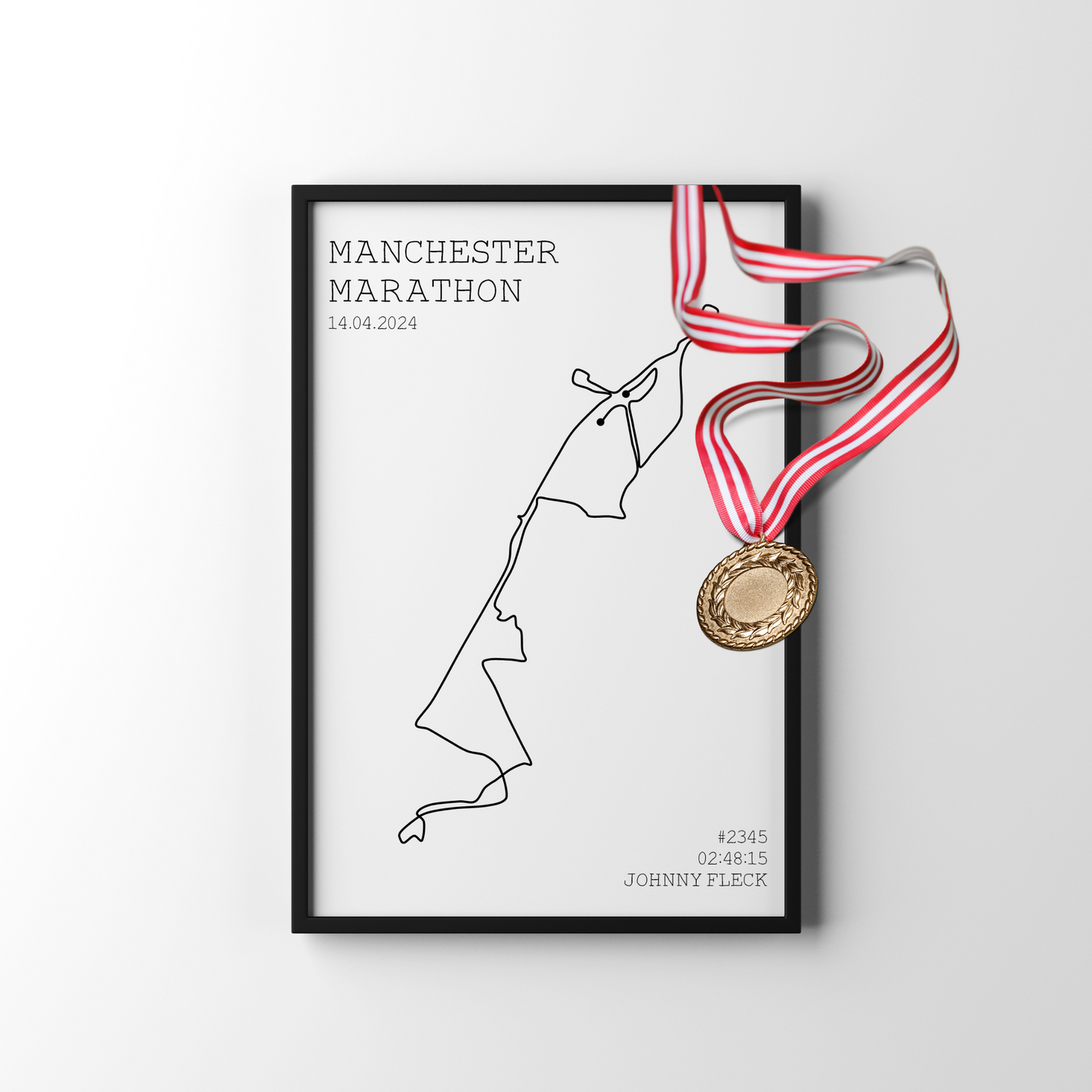 Personalised Manchester Marathon Route Print