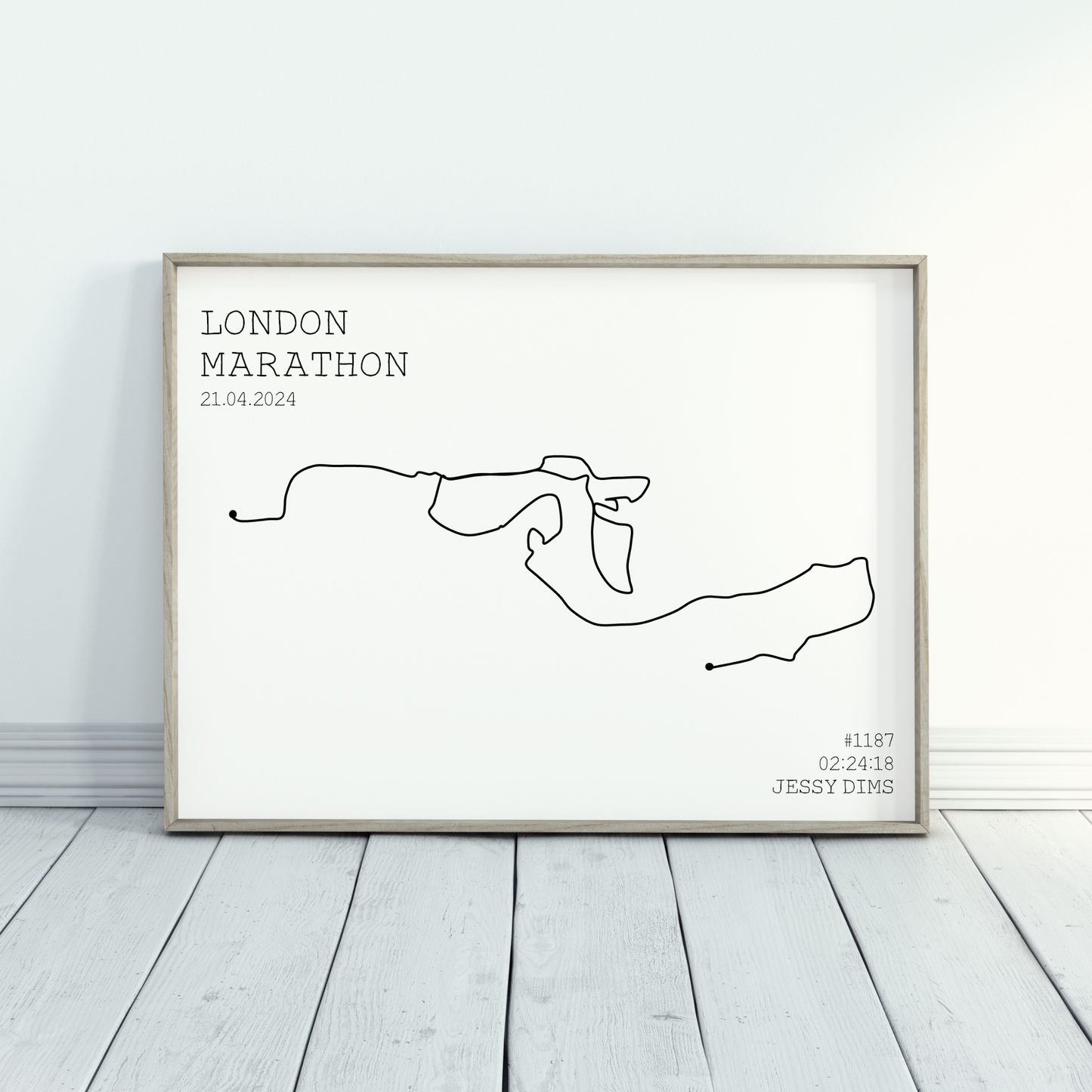 Personalised London Marathon Route Print