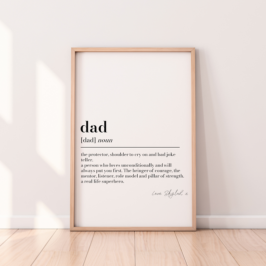 Personalised Dad Definition Print