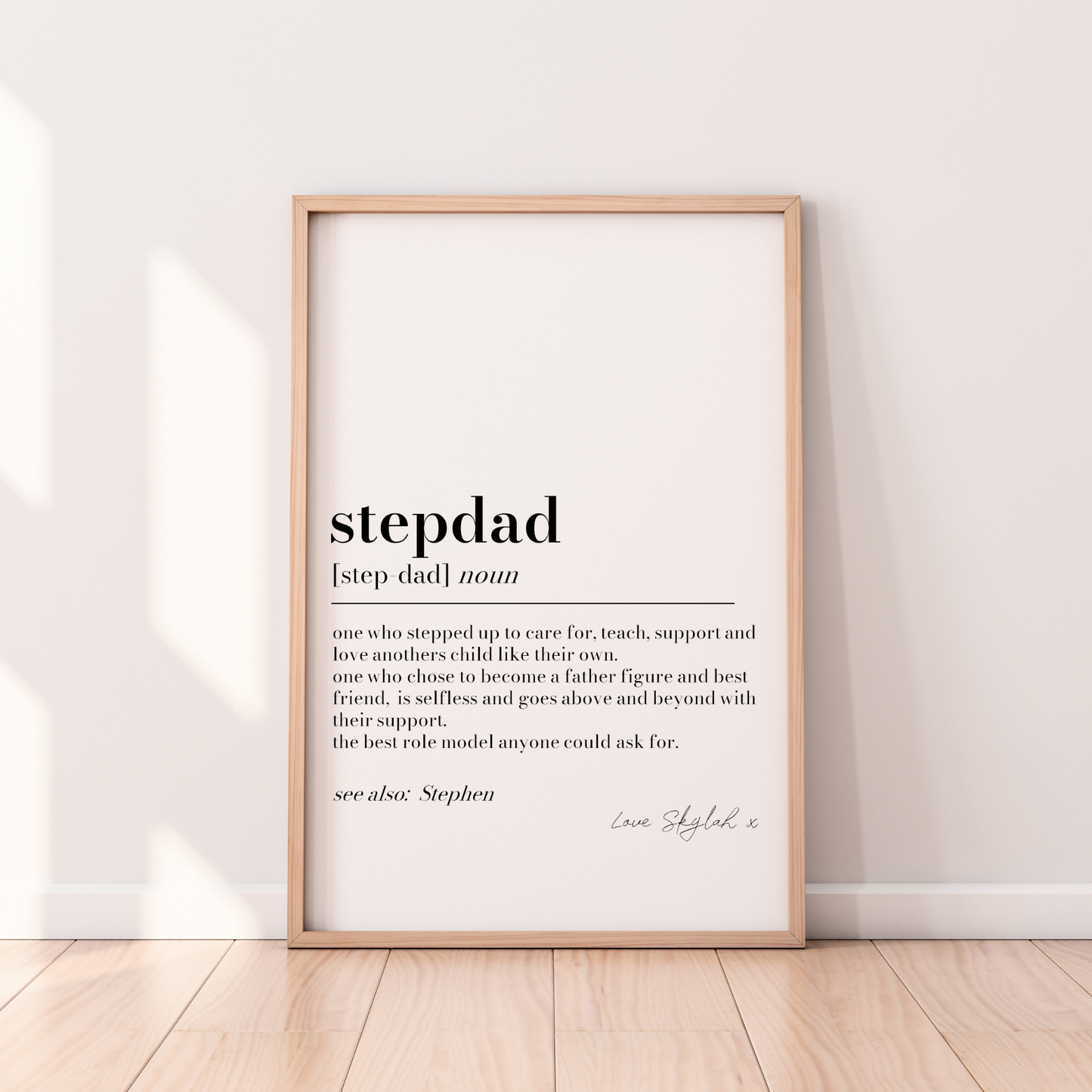 Personalised Step Dad Definition Print