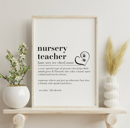 Nursery Teacher Definition Print