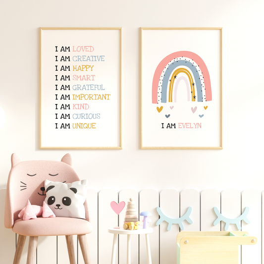 Personalised Childrens Positive Affirmation Prints - Set of 2